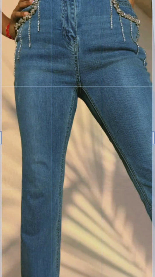 Embellished Pocket Charm Skinny Jeans